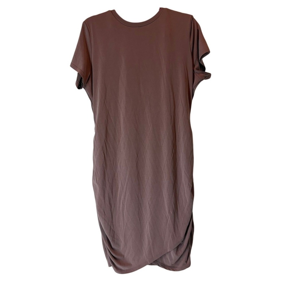 Express T-Shirt Mini Dress Size M Fully Lined Powder Pink Tulip Front Ruched